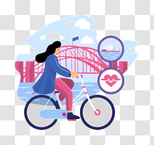 Bicycle Lane - Person Riding Bicycle In City Transparent PNG