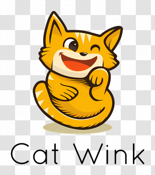 Cat Wink Logo - Winking Cat Cartoon Illustration Transparent PNG