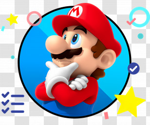 Mario - Thoughtful Red Hat Character Transparent PNG