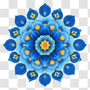Blue Mandala Patterns - Blue Floral Mandala Design Transparent PNG