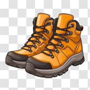 Boots - Yellow Hiking Boots Illustration Transparent PNG