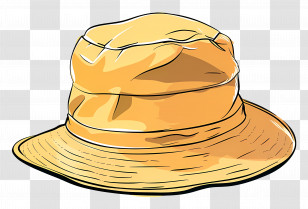 Bucket Hat - Illustration Of A Yellow Bucket Hat Transparent PNG