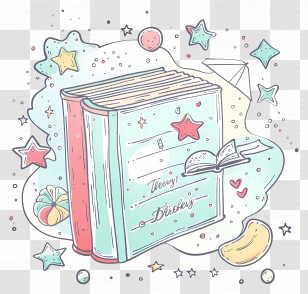 Doodle Book - Cute Diary Illustration Transparent PNG