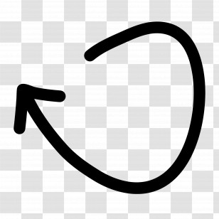 Doodle Arrow - Curved Black Arrow Transparent PNG