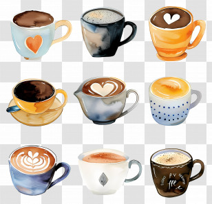 Coffee Cup - Collection Of Coffee Mugs Transparent PNG