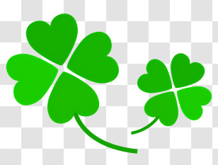 Spring - Green Four-Leaf Clovers Illustration Transparent PNG