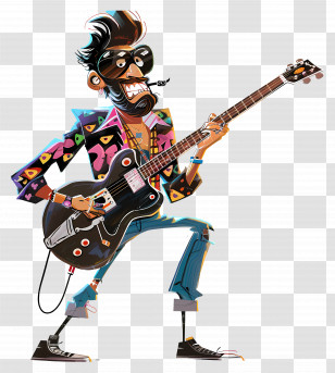 Rock N Roll - Cool Guitarist Playing Electric Guitar Transparent PNG