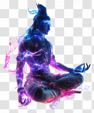 Shiva - Spiritual Meditating Figure With Energy Aura Transparent PNG