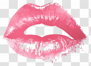 Kiss Stain - Vibrant Pink Lips Illustration Transparent PNG