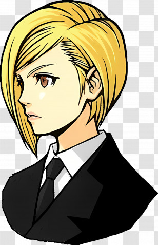 Elena - Blonde Anime Character In Suit Transparent PNG