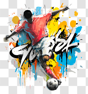 Dynamic Sport Shot - Dynamic Soccer Action Graffiti Transparent PNG
