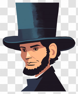 Abraham Lincoln - Man In Top Hat Cartoon Illustration Transparent PNG