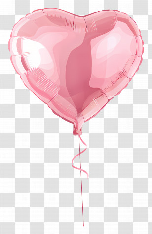 Pink Heart Balloon - Pink Heart-Shaped Balloon Decoration Transparent PNG