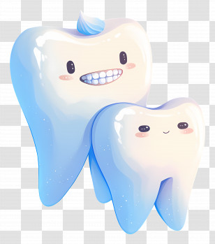 Cute Teeth - Cartoon Smiling Teeth Characters Transparent PNG