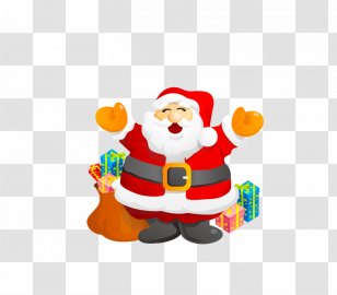 Free Content Clip Art - Christmas Decoration - Fat Santa Claus Transparent PNG