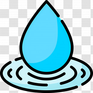 Water Drop - Blue Water Droplet On Rippling Surface Transparent PNG