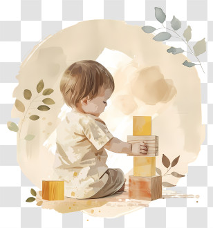 Child Playing - Child Playing With Blocks Illustration Transparent PNG