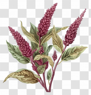 Amaranth - Amaranth Plant And Flowers Illustration Transparent PNG