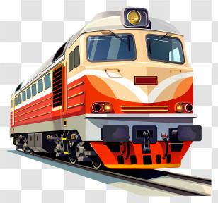 Spring Field - Modern Train On Railway Tracks Transparent PNG