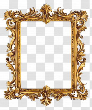 Luxury Golden Frame - Ornate Gold Picture Frame Transparent PNG