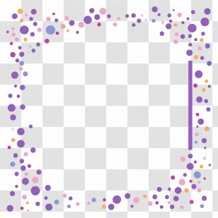 Cute Border - Purple Dots Frame Transparent PNG