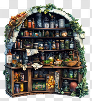 Food Storage - Herbal Potion Shelf Transparent PNG