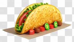 Taco - Crispy Taco With Flavorful Filling Transparent PNG
