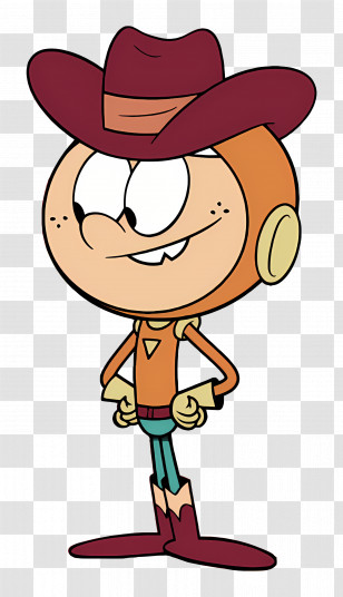 Lincoln Loud - Cartoon Cowboy In Western Style Transparent PNG