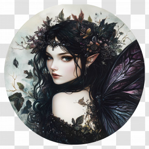 Dark Fairy - Dark Fairy Portrait With Enchanted Wings Transparent PNG