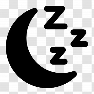 Sleep Zzz - Black Moon Icon With Sleep ZZZ Transparent PNG