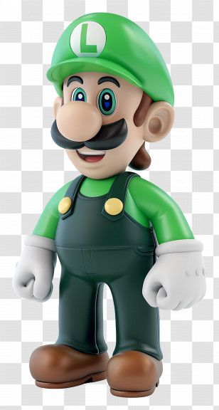 Luigi - Green Cartoon Character With Playful Design Transparent PNG