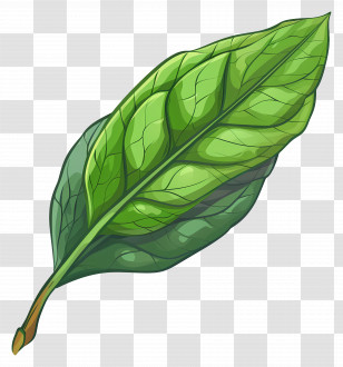 Laurel Leaf - Realistic Green Leaf Illustration With Natural Details Transparent PNG
