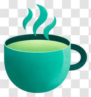 International Tea Day - Teal Steaming Cup Illustration Transparent PNG