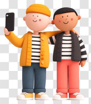 Taking Selfie With Smartphone - Friends Taking A Selfie Together Transparent PNG