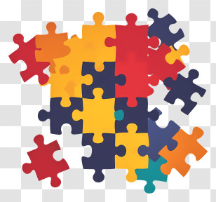Jigsaw Icon - Bright And Colorful Jigsaw Puzzle Pieces Transparent PNG