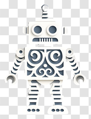 Paper Cut Robot - Intricate Robot Design Transparent PNG