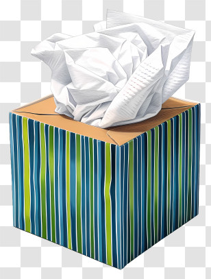 Hand Drawn Tissue Box - Striped Tissue Box Transparent PNG