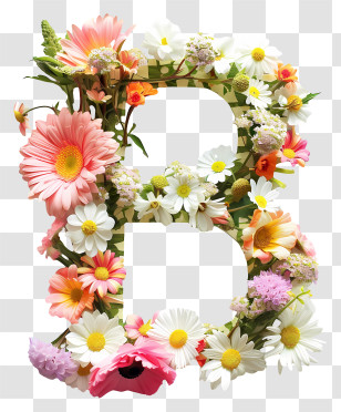 Floral Letter B - Floral Letter B Design Transparent PNG