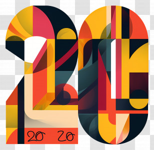 Number 20 - Colorful Abstract Number 20 Transparent PNG