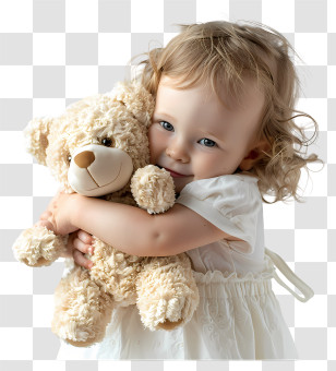 Baby Hugging Teddy Bear - Child Hugging A Teddy Bear Lovingly Transparent PNG