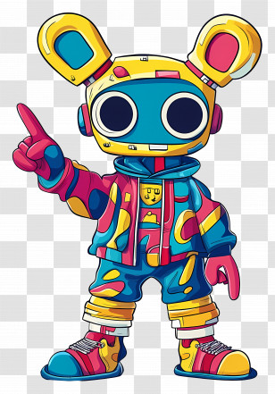 Cartoon Superhero - Colorful Cartoon Robot Transparent PNG