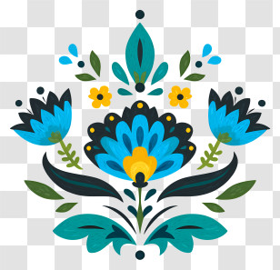 Indian Ornament - Blue Floral Pattern Design Transparent PNG