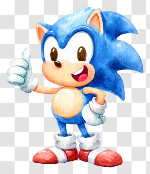 Sonic The Hedgehog - Happy Blue Hedgehog Cheering Transparent PNG