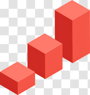 Icon - Red Blocks In Geometric Progression Transparent PNG