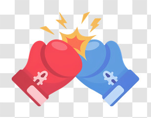 Boxing Gloves - Red And Blue Boxing Gloves Clash Transparent PNG