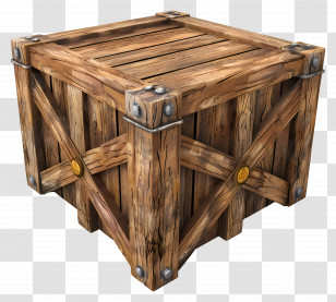 Cargo Wooden Box - Sturdy Wooden Crate For Storage Or Shipping Transparent PNG