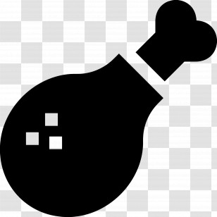Drumstick - Black Silhouette Of Chicken Drumstick Transparent PNG