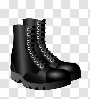 Boot Icon - Vector Black Boots Transparent PNG