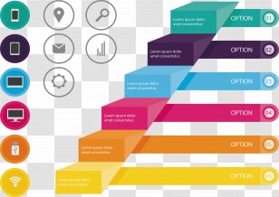 Graphic Design Template - Online Advertising - Color Ladder Digital Sequence Transparent PNG