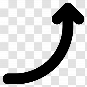 Arrow Symbol - Curved Upward Arrow Icon Design Transparent PNG